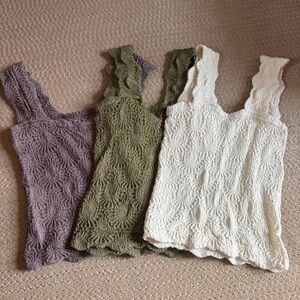 Free People love letter cami lot of 3 size xs/s